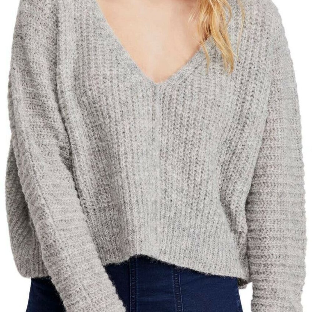 FREE PEOPLE ALPACA S/M /L Cropped Oversized Sweater like NEW plus sz ext…